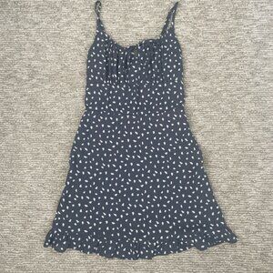 Abercrombie & Fitch Blue Sundress with White Polka Dots and Pockets